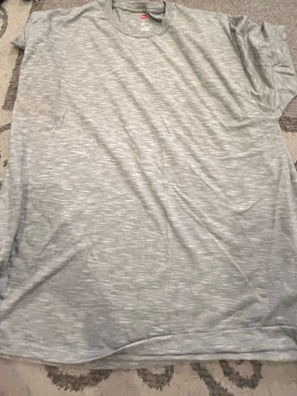 Hanes Light Heather Gray Short Sleeve Crew Neck Tee